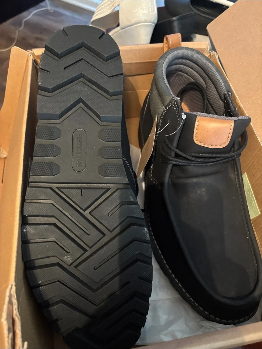 Weatherproof Men's Black Chukka Boots with Lug Sole